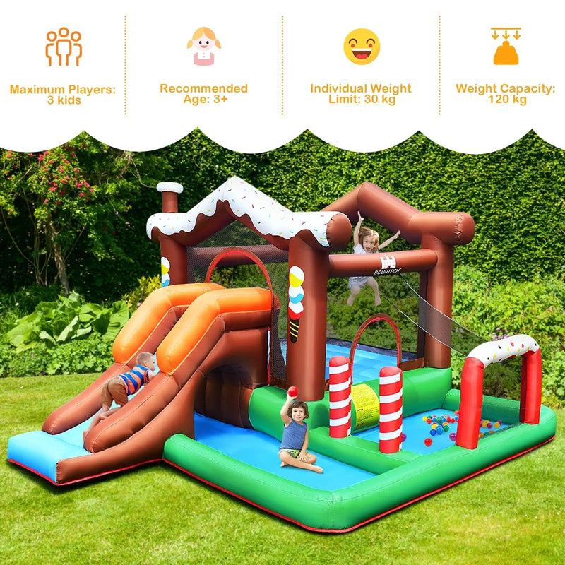 Kids Inflatable Bounce House Jumping Castle Slide Climber Bouncer Without Blower by DirectDeals