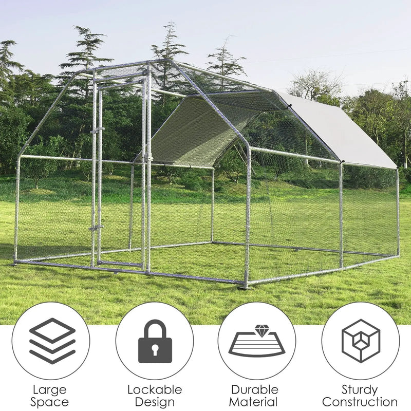 9.5 x 12.5 Feet Large Walk In Chicken Coop Run House by DirectDeals