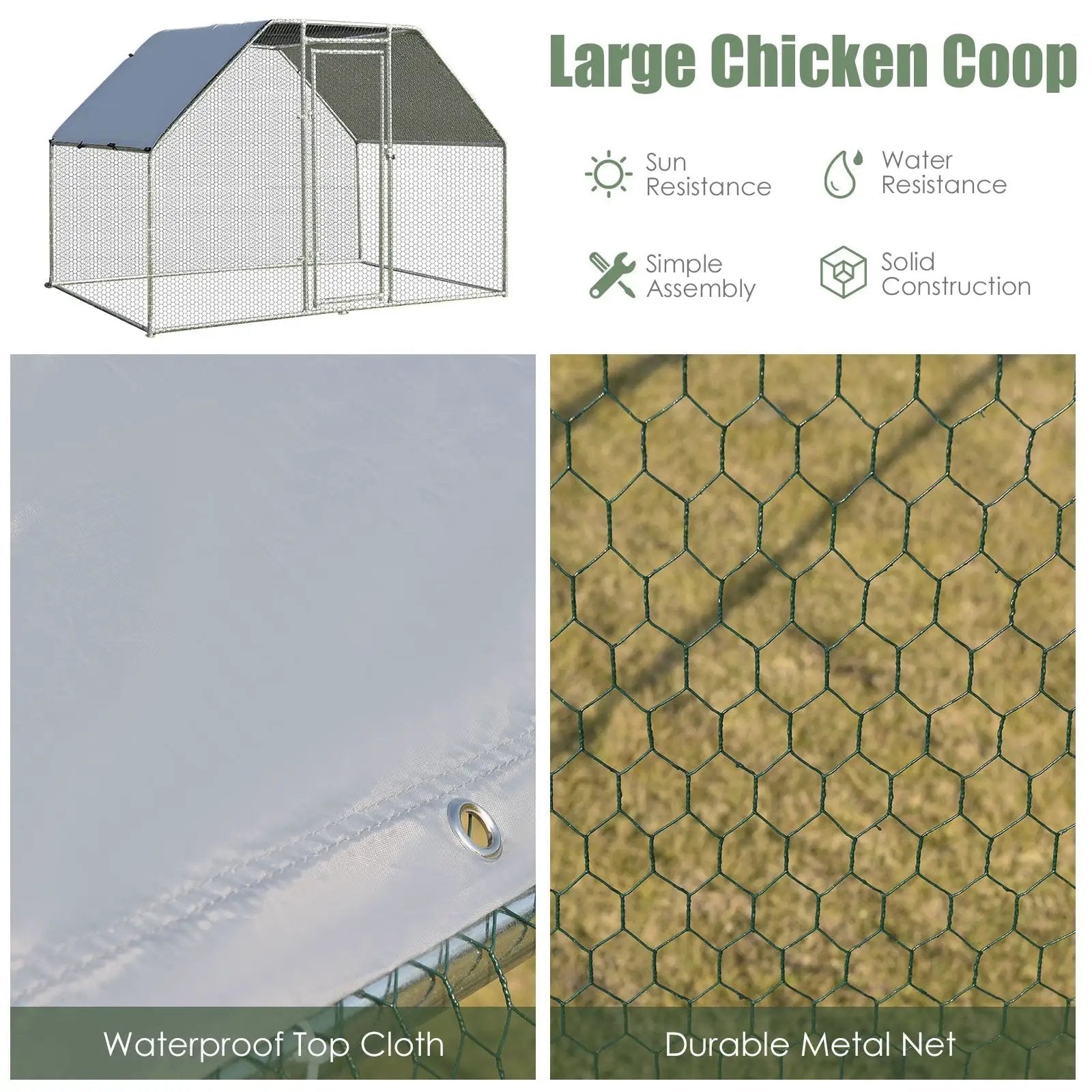 9.5 x 6.5 Feet Large Walk In Chicken Run Cage by DirectDeals