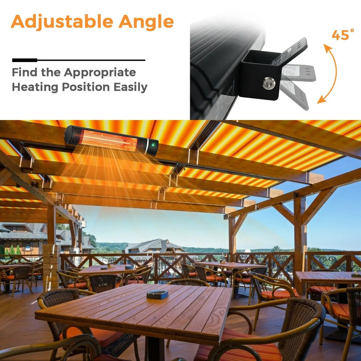 1500W Outdoor Electric Patio Heater with Remote Control, photo 8 of 16