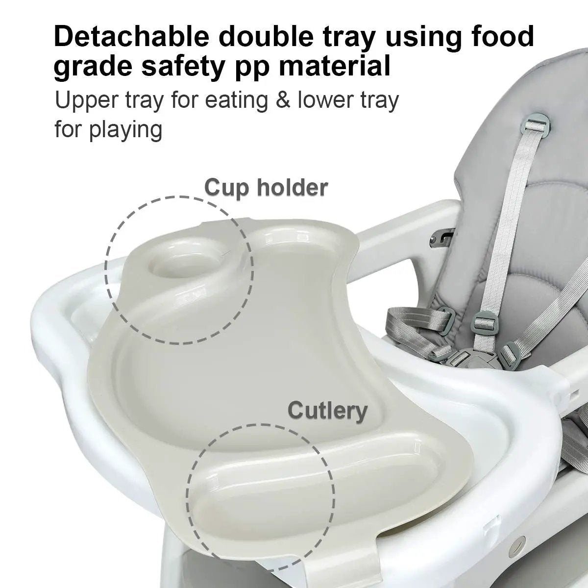 3-in-1 Baby High Chair with Lockable Universal Wheels, photo 6 of 9