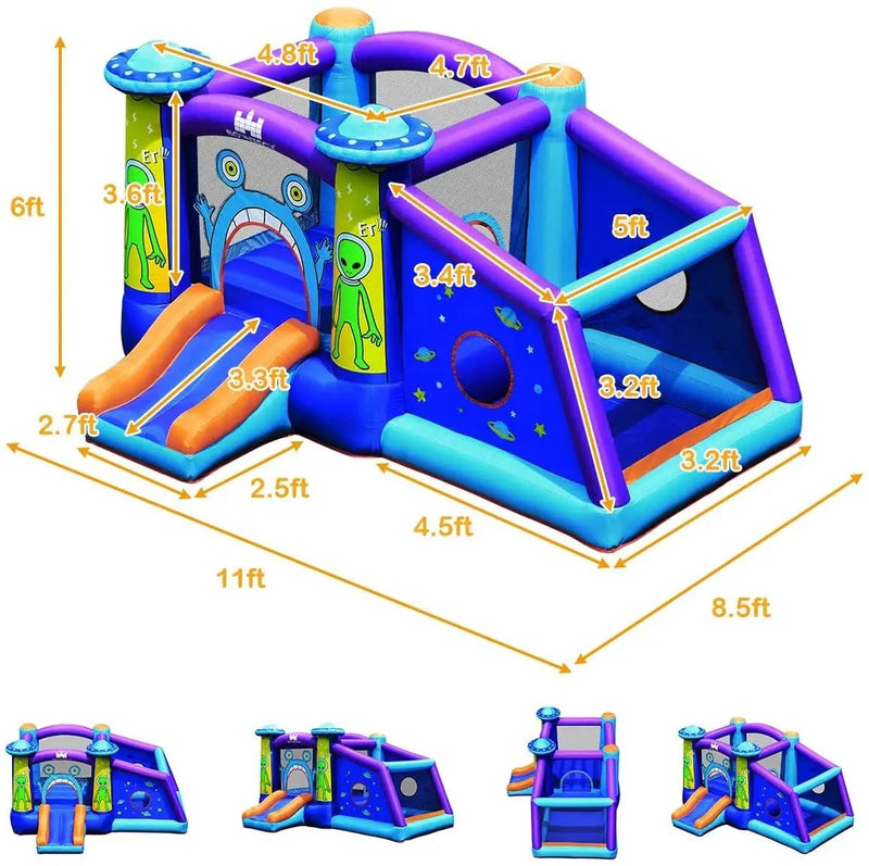 Inflatable Alien Style Kids Bouncy Castle with 480W Air Blower by DirectDeals