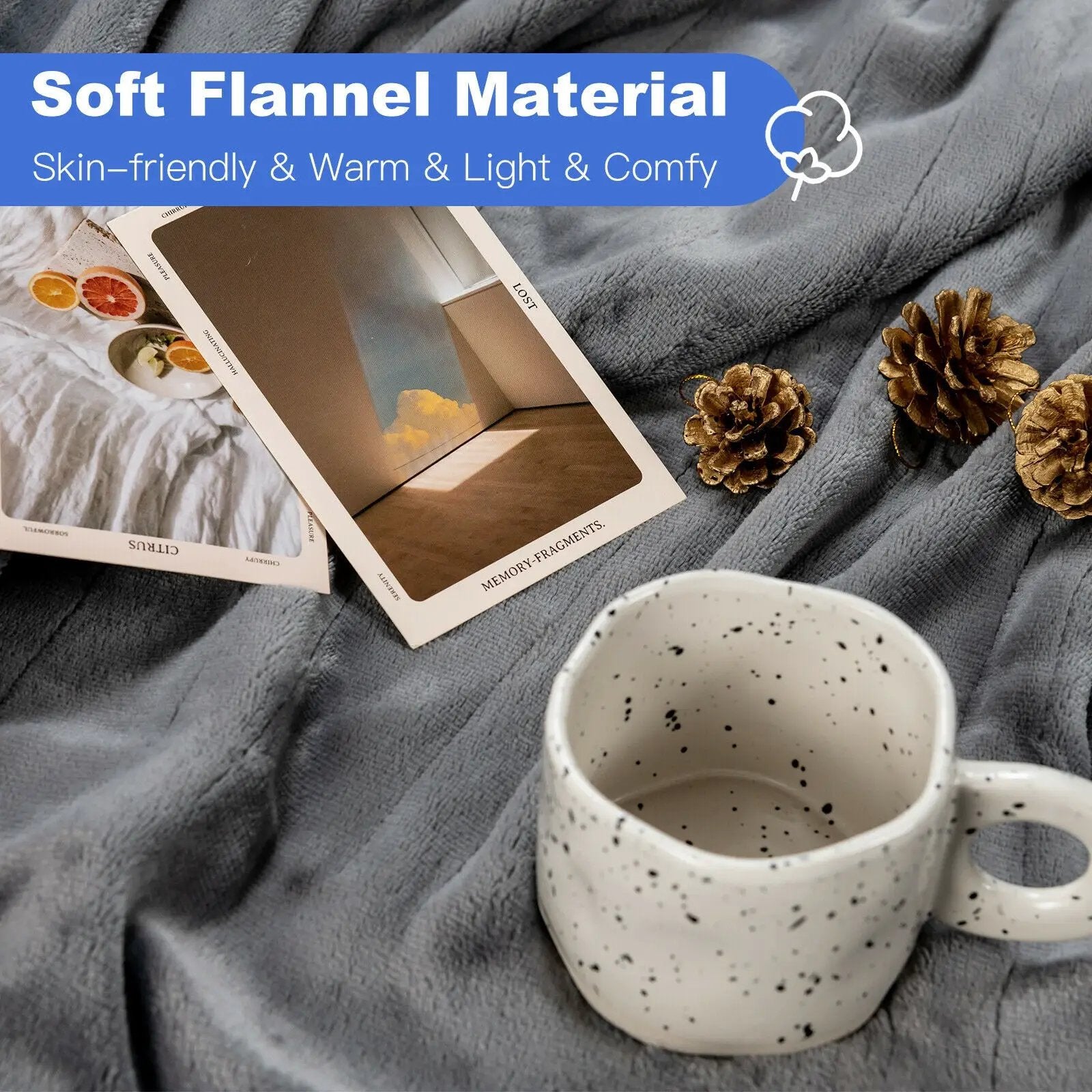 62 x 84 Inch Flannel Heated Electric Blanket with 10 Heating Levels-Gray by DirectDeals
