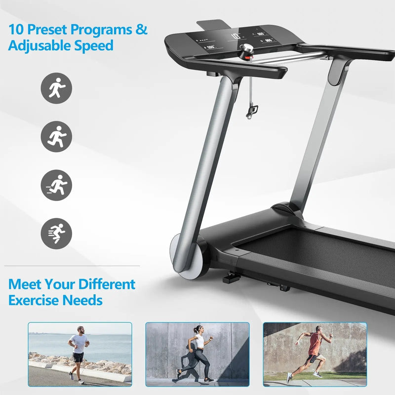 Italian Designed Folding Treadmill with Heart Rate Belt and Fatigue Button by DirectDeals