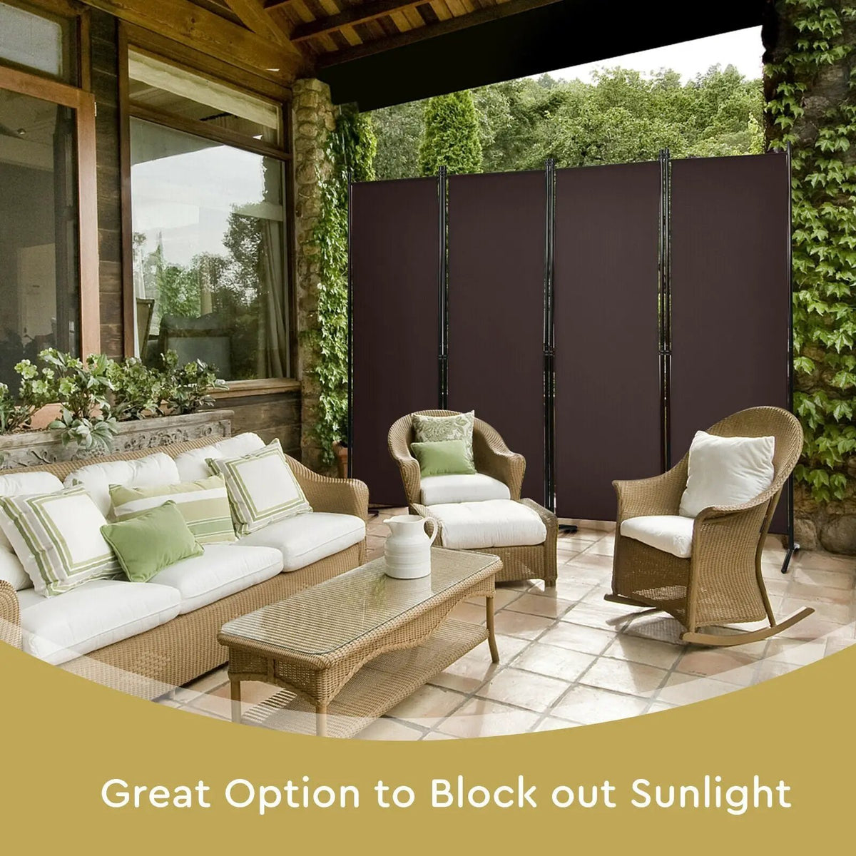 4-Panel Room Divider with Steel Frame, photo 2 of 10