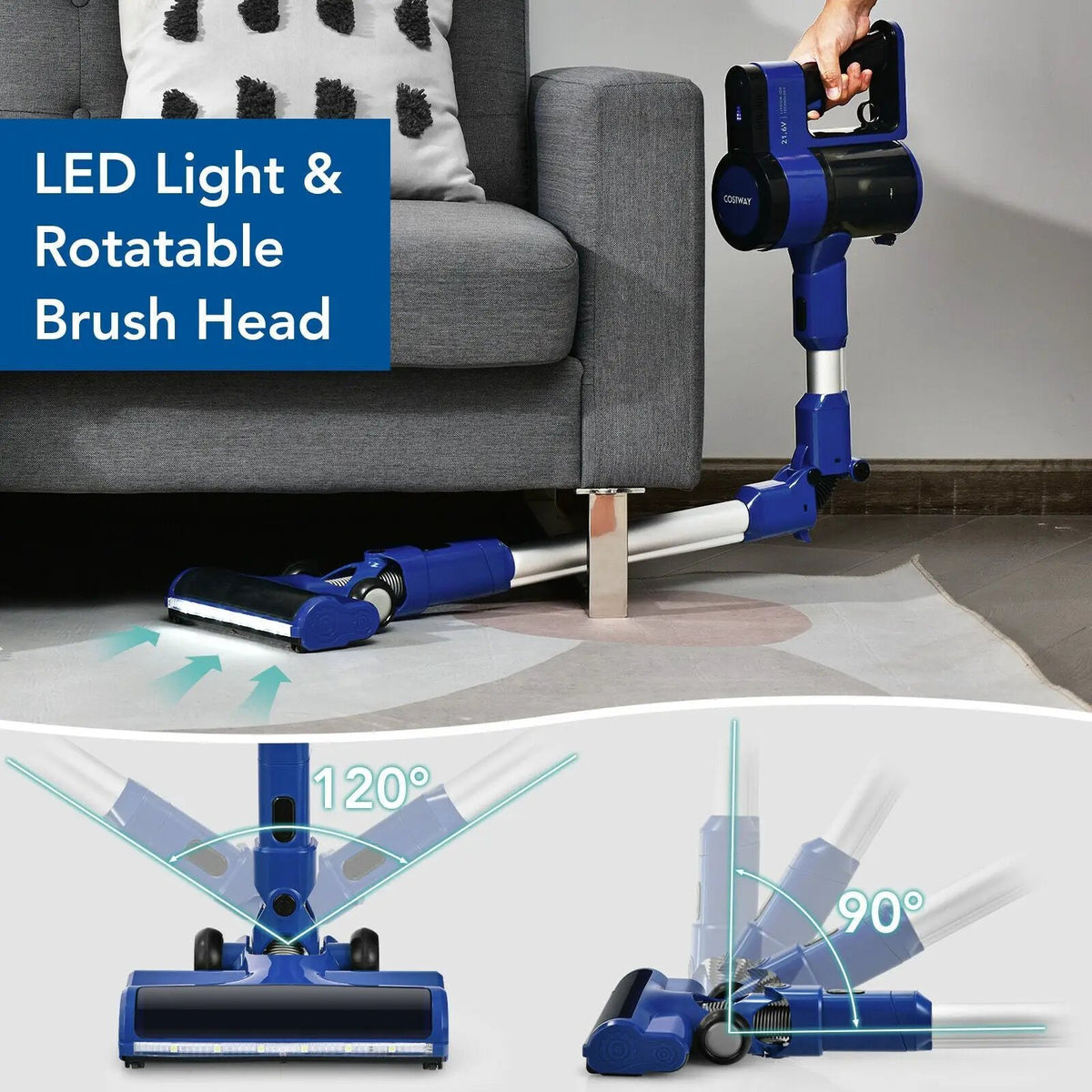 3-in-1 Handheld Cordless Stick Vacuum Cleaner with 6-cell Lithium Battery, photo 7 of 16