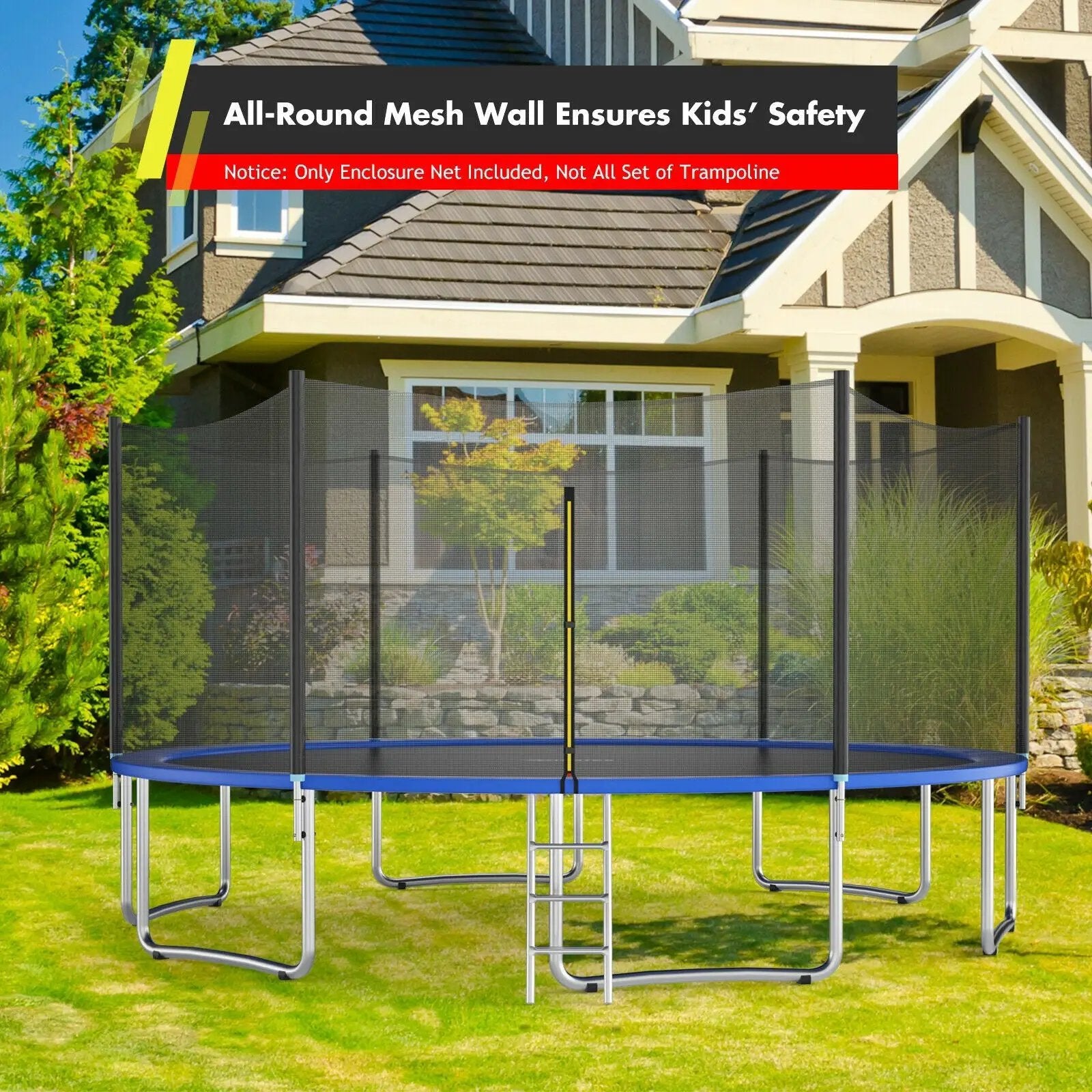 15 Feet Trampoline Safety Replacement Protection Enclosure Net by DirectDeals