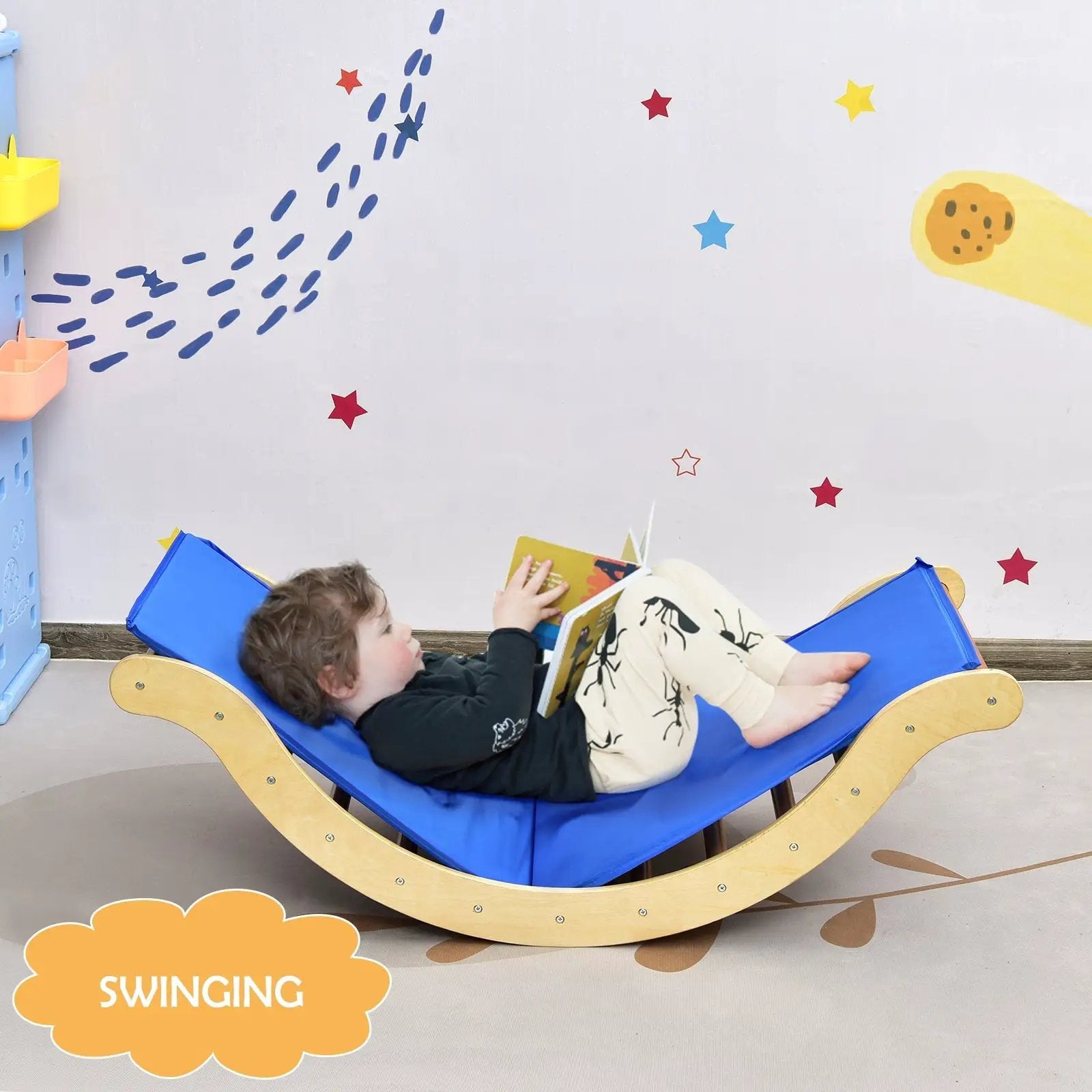 3-in-1 Wooden Arch Climber Set with Ramp and Rocker Mat by DirectDeals