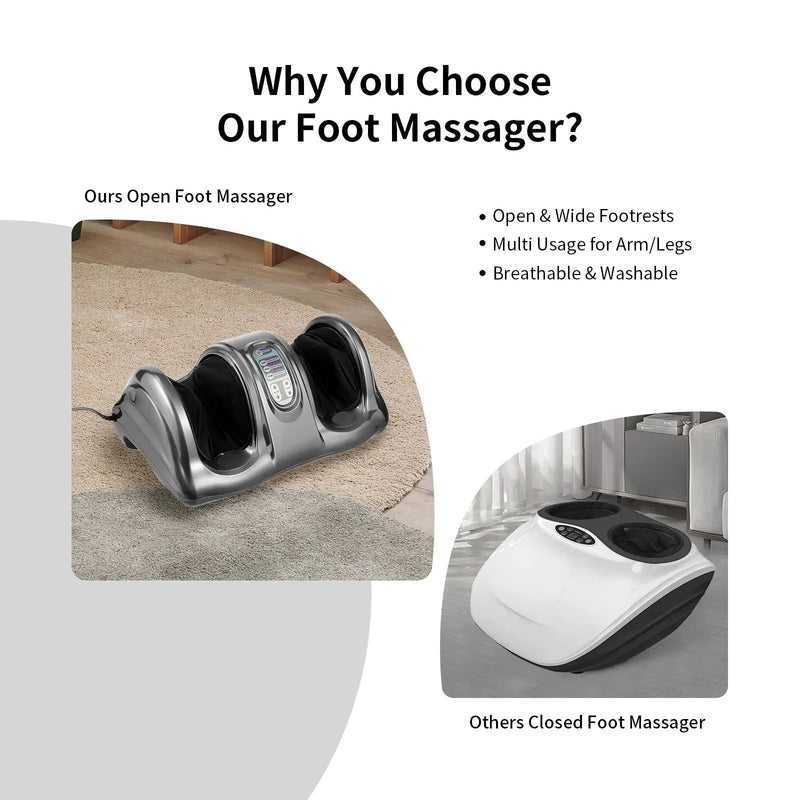 Therapeutic Shiatsu Foot Massager with High Intensity Rollers by DirectDeals