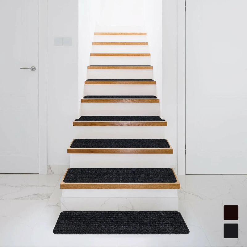 15 Pieces 30 x 8 Inch Slip Resistant Soft Stair Treads Carpet by DirectDeals