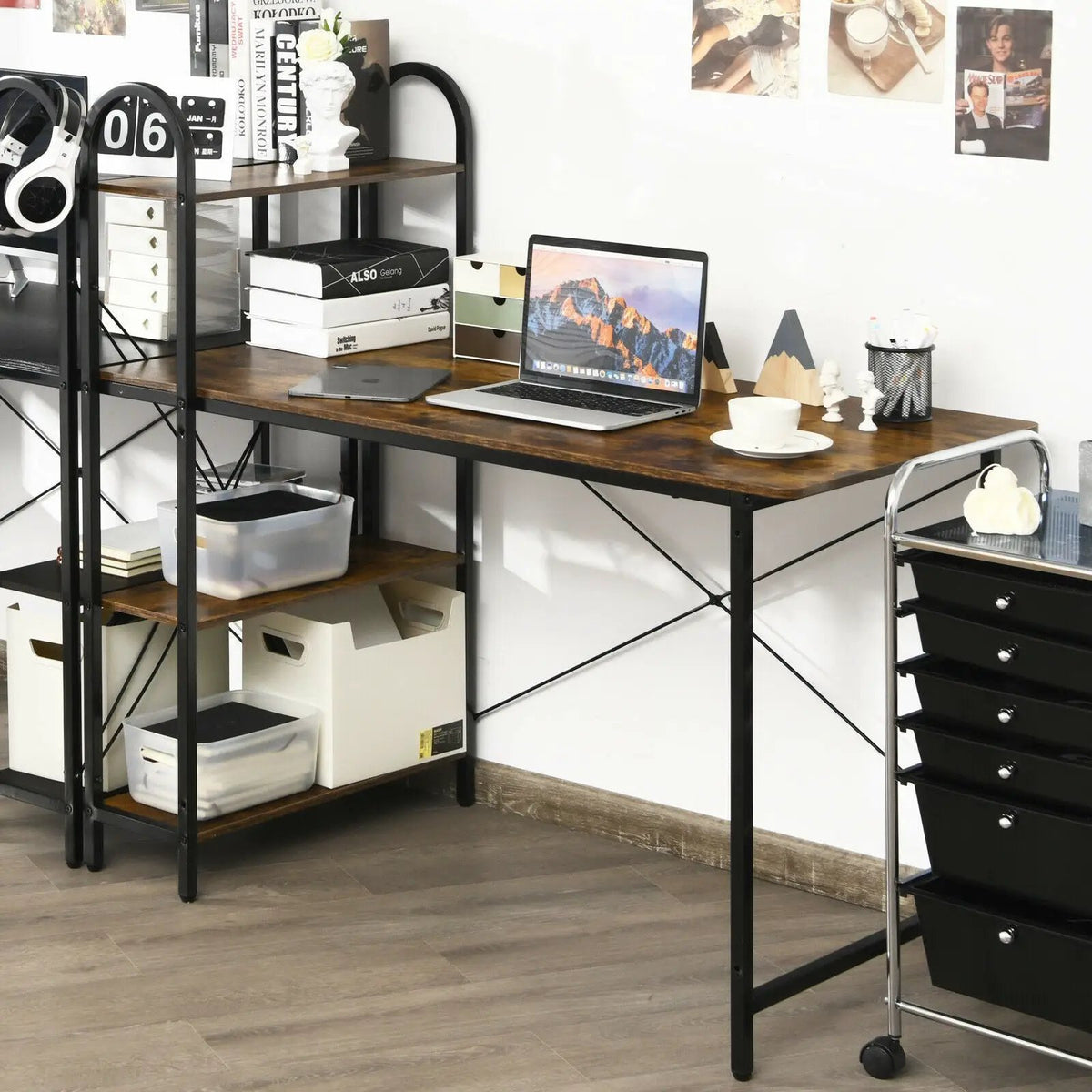 48-Inch Reversible Computer Desk with Storage Shelf, photo 15 of 16