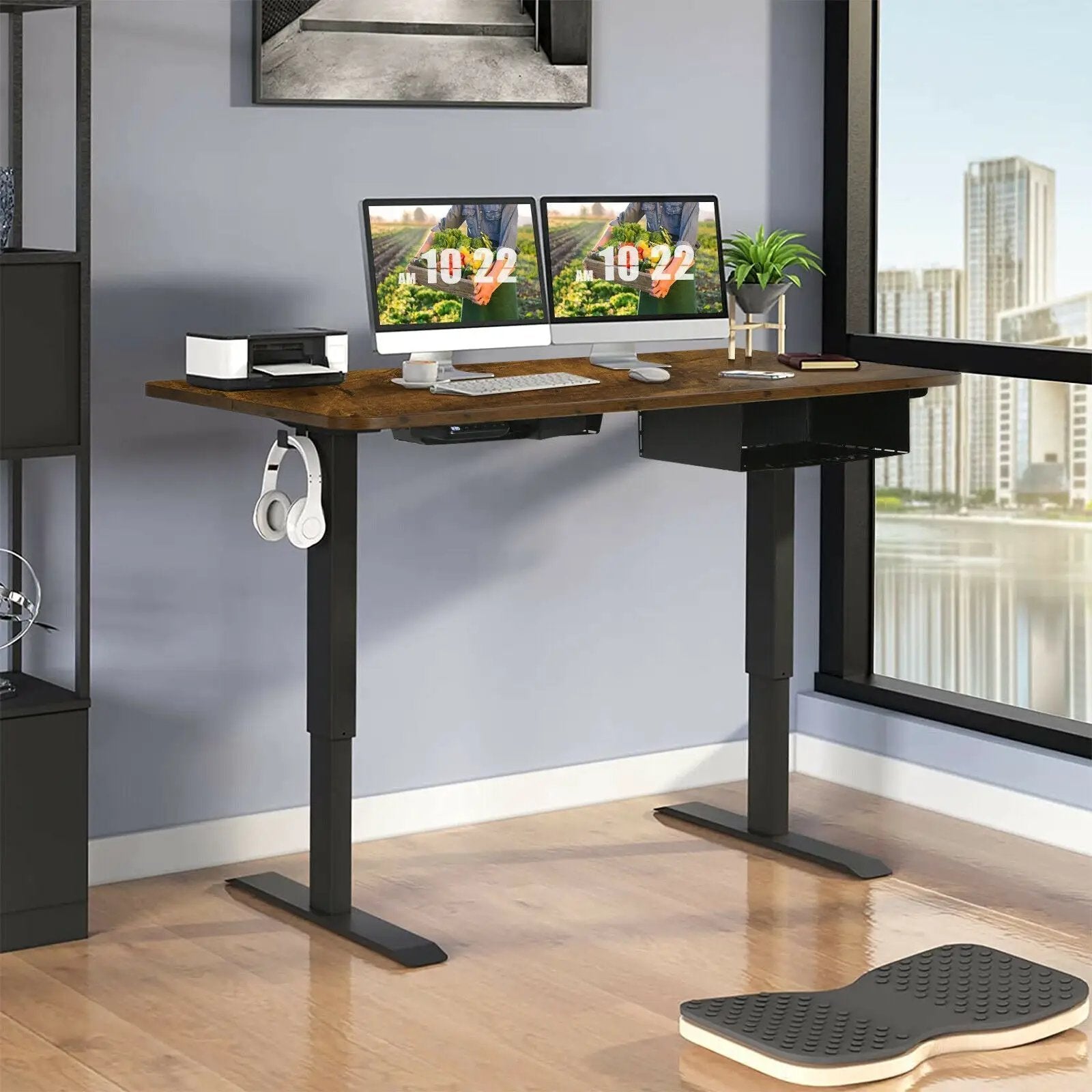 48-inch Electric Height Adjustable Standing Desk with Control Panel by DirectDeals