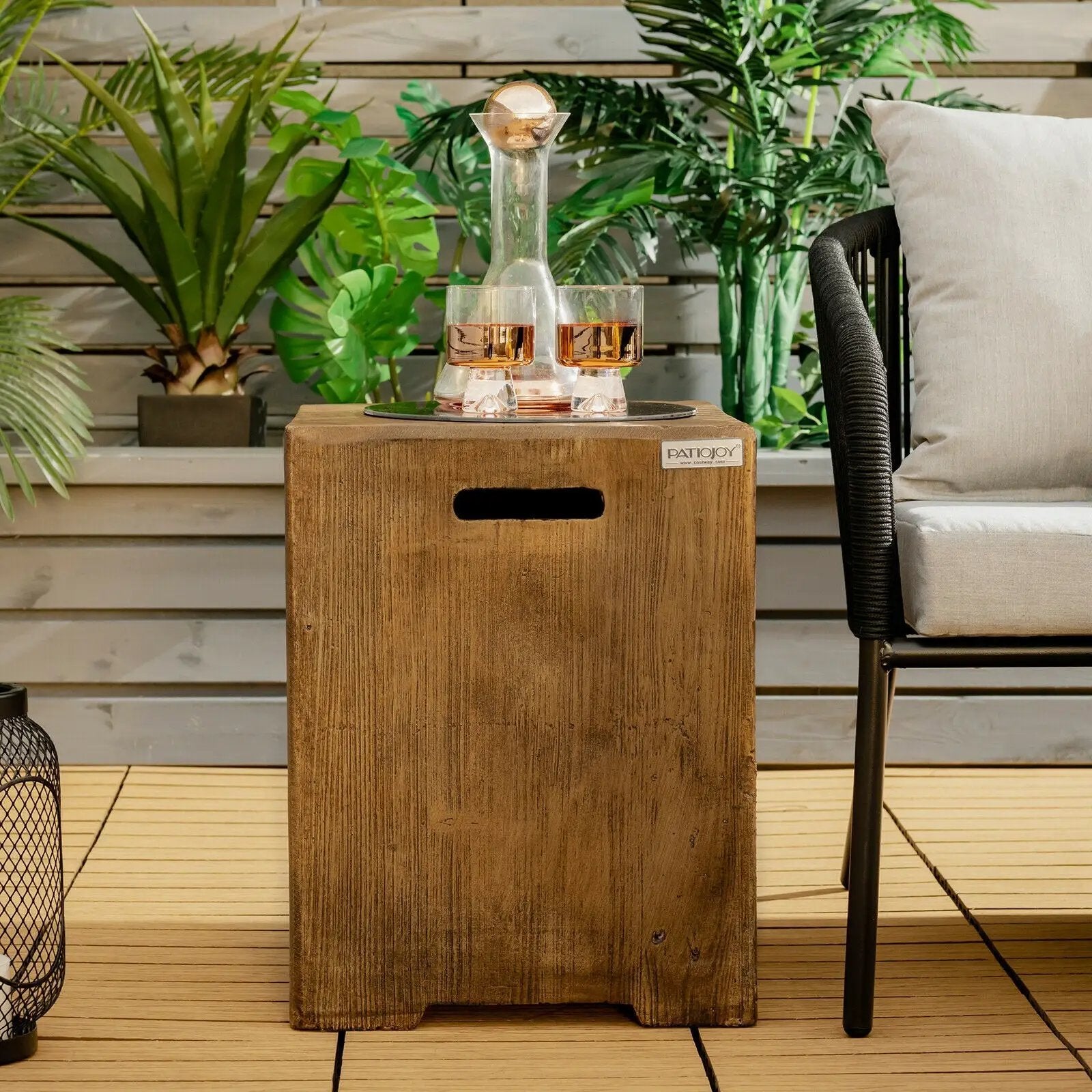 16 Inch Outdoor Hideaway Table Cover for Standard 20 LBS Propane Tank-B by DirectDeals