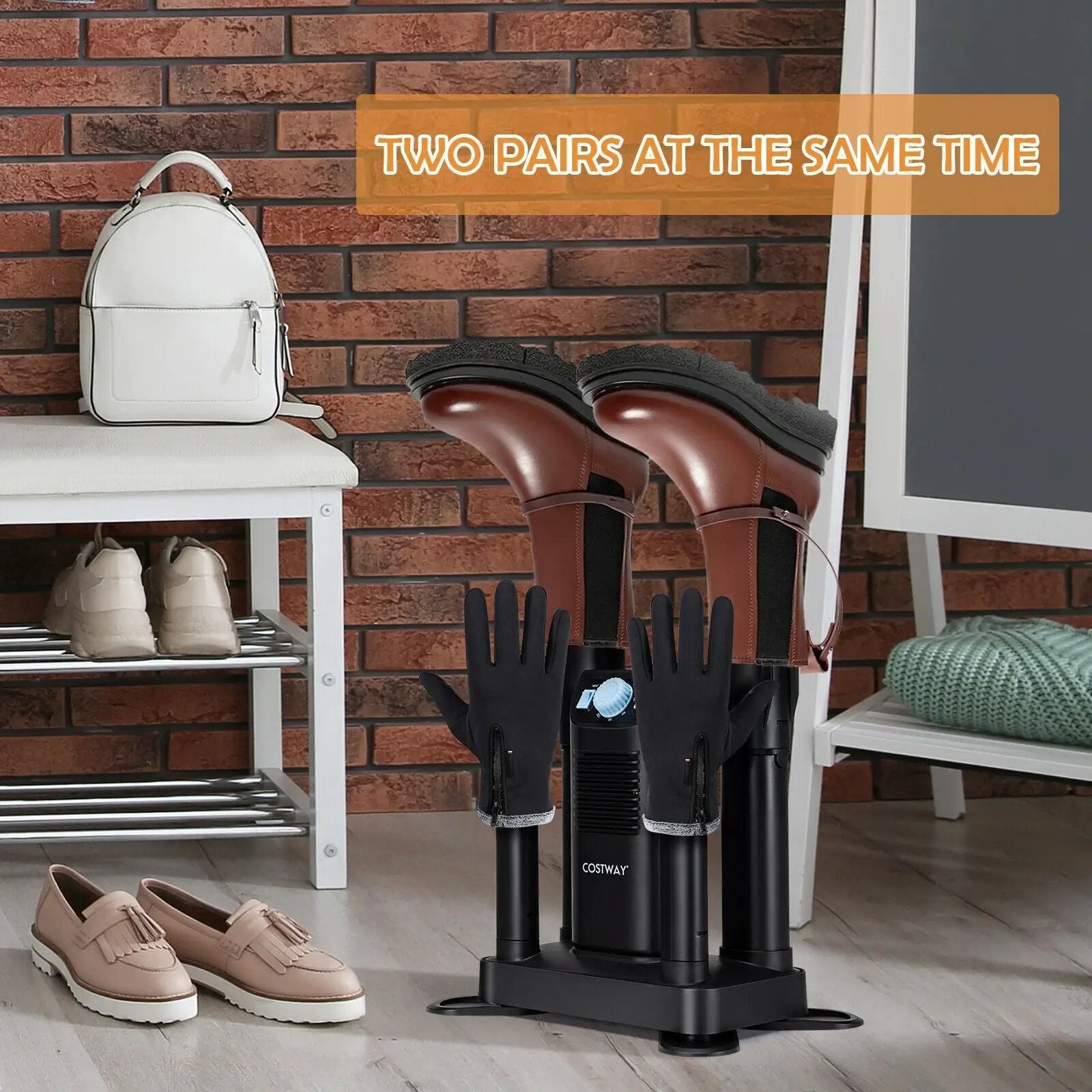 Electric Shoe Boot Dryer 4 Shoes with 180 Mins Timer Ozone Disinfection by DirectDeals