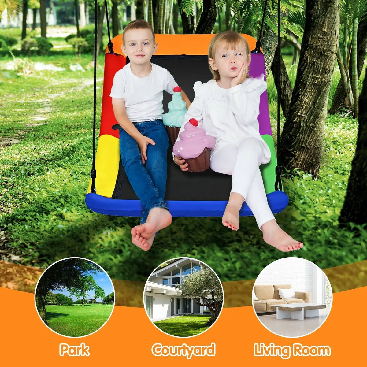 60 Inch Platform Tree Swing 700 lbs for Kids and Adults, photo 6 of 10
