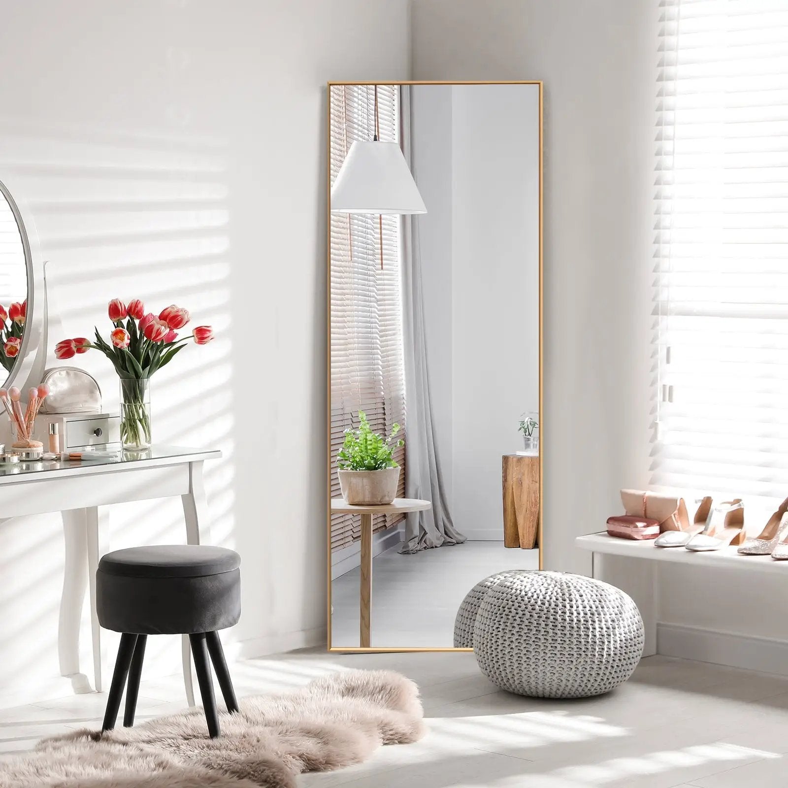 59 Inch Full Length Mirror Large Rectangle Bedroom Mirror by DirectDeals