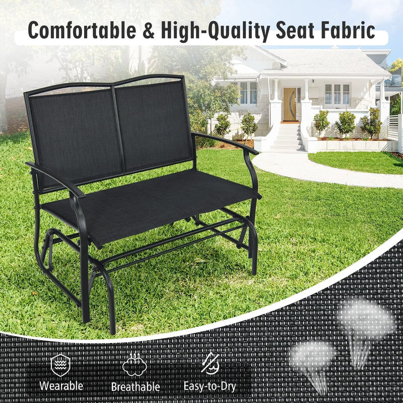 Iron Patio Rocking Chair for Outdoor Backyard and Lawn by DirectDeals
