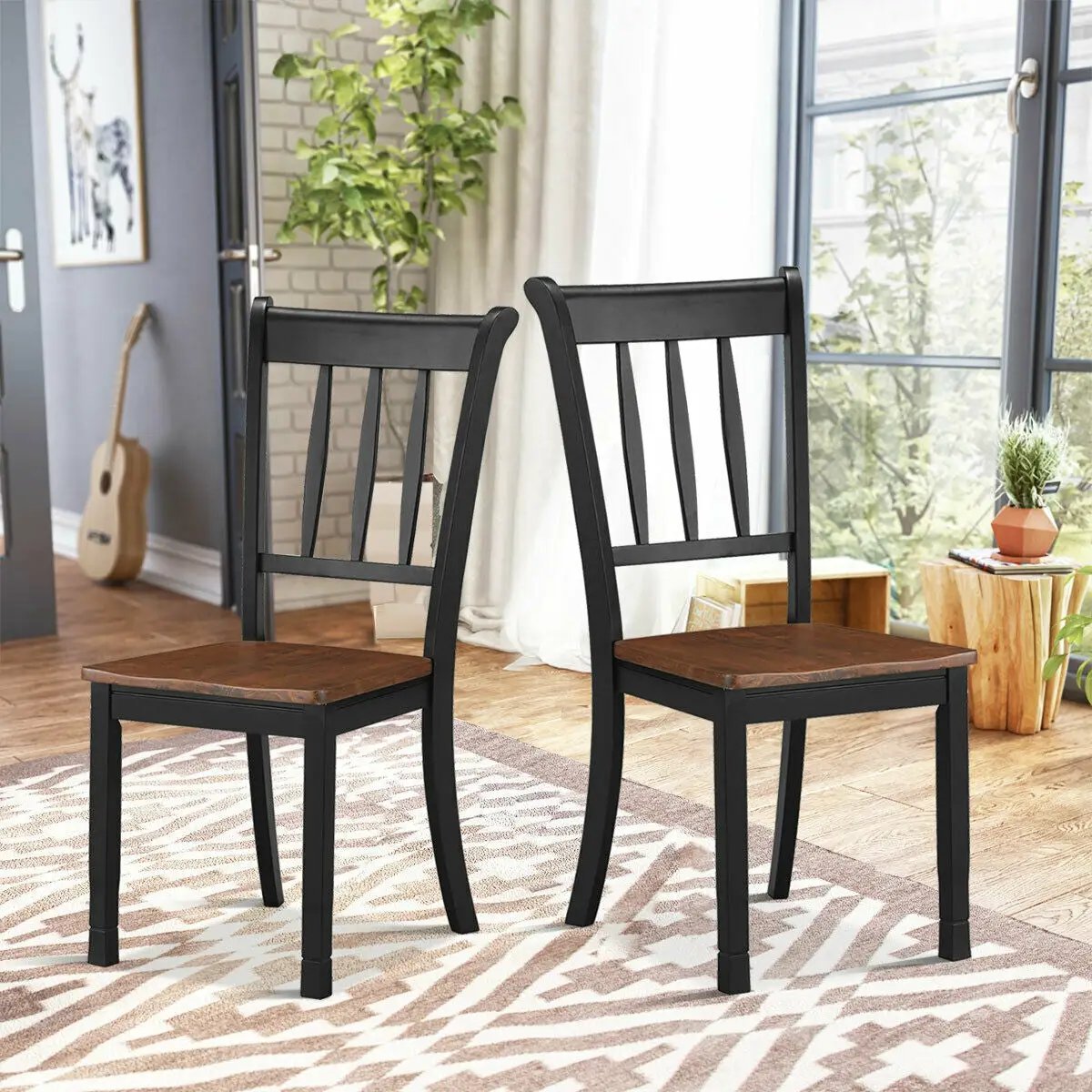 2 Pieces Solid Whitesburg Spindle Back Wood Dining Chairs by DirectDeals