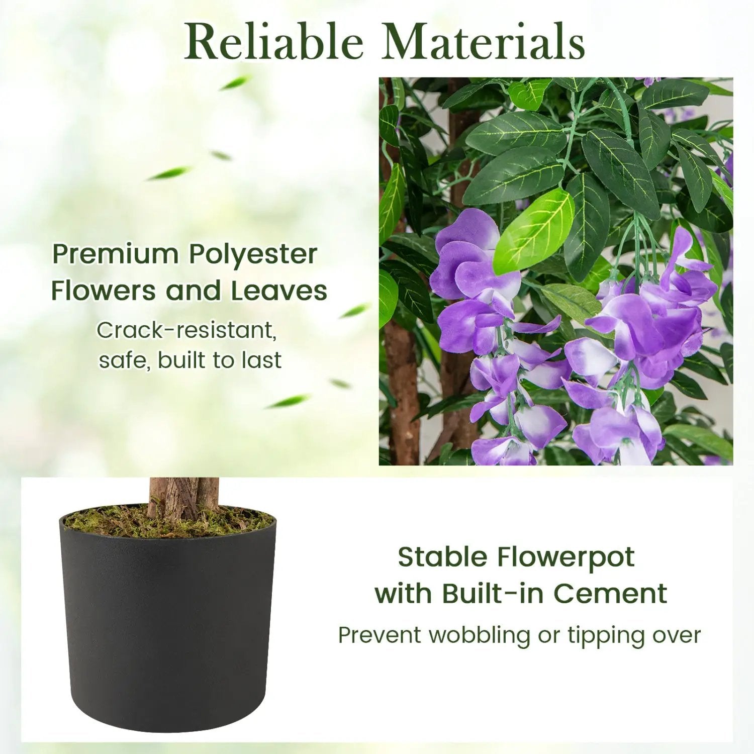 Artificial Wisteria Tree 5.5 FT with Nursery Pot Set of 2 by DirectDeals