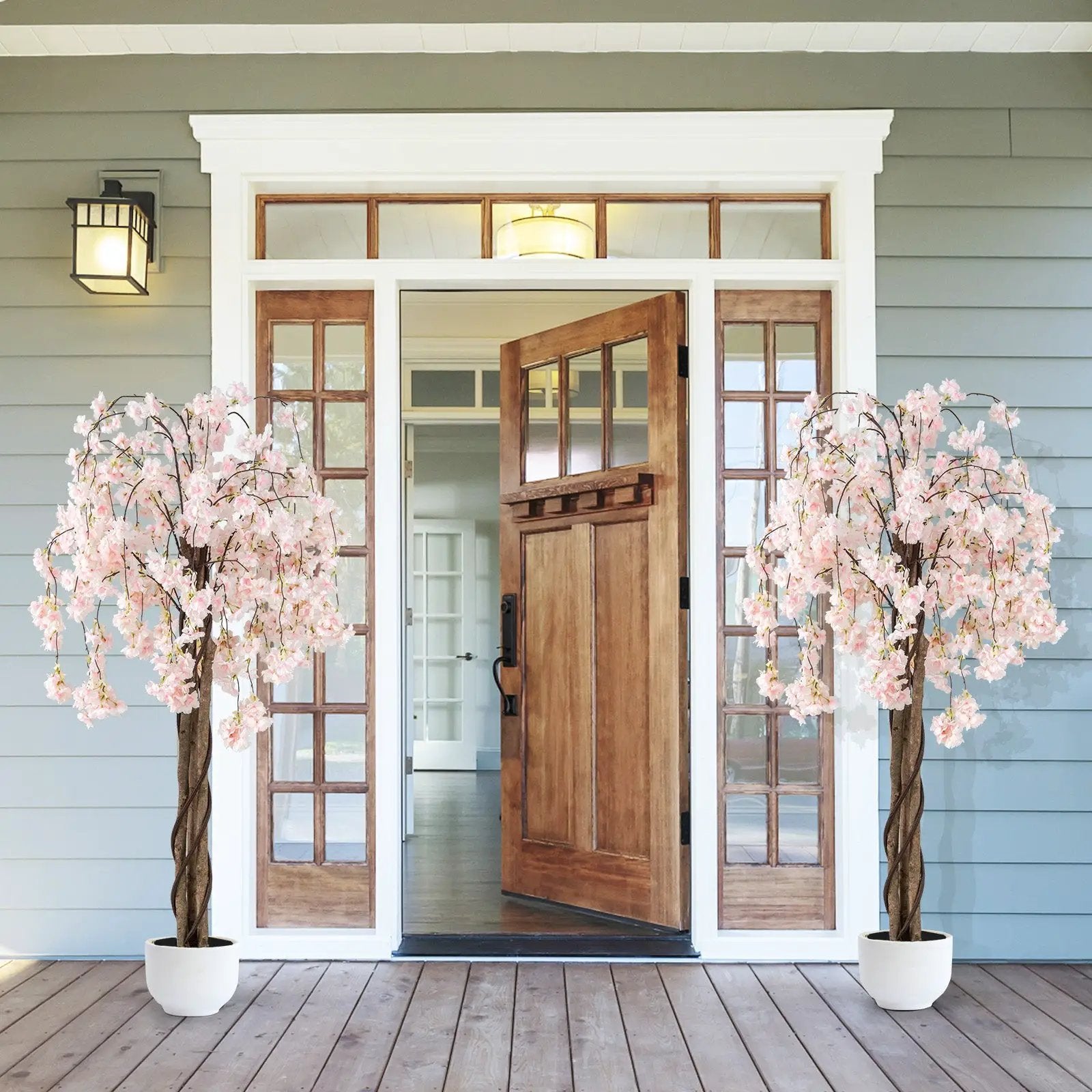 5.5 FT Tall Artificial Cherry Blossom Tree with Pink/White Flowers 1 Pack by DirectDeals