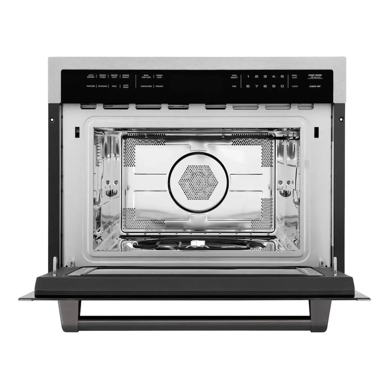 ZLINE 24” Convection Microwave, Stainless Steel, Black MWOZ-24-SS-MB by Farmhouse Kitchen and Bath
