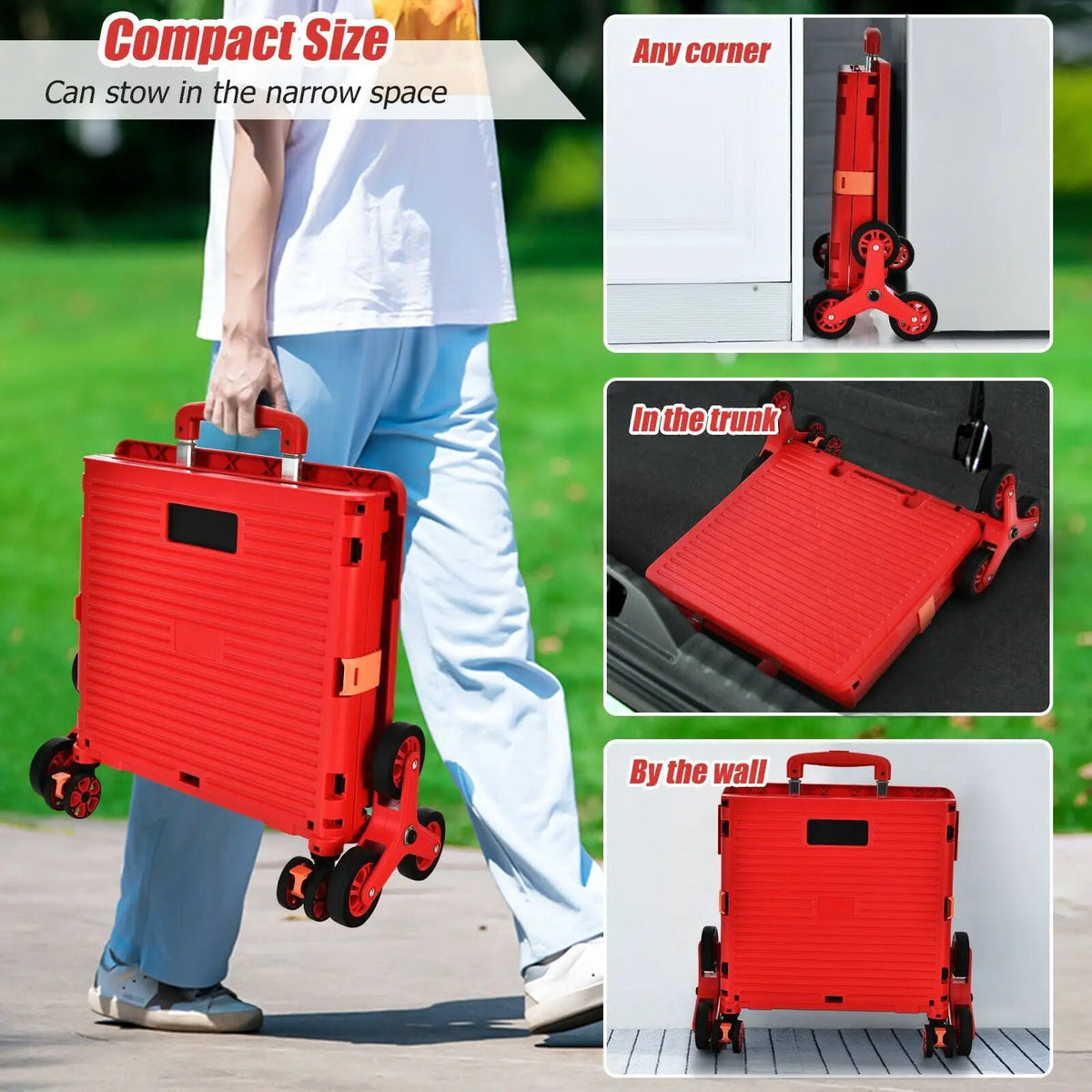 Costway Foldable Utility Cart for Travel and Shopping, photo 10 of 16