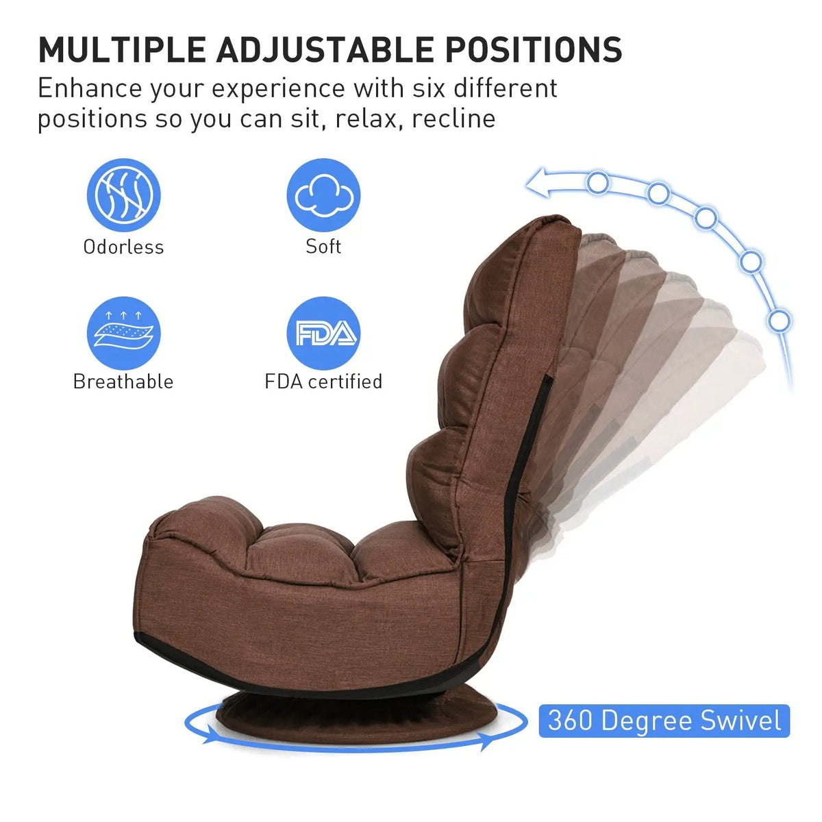 5-Position Folding Floor Gaming Chair, photo 36 of 56