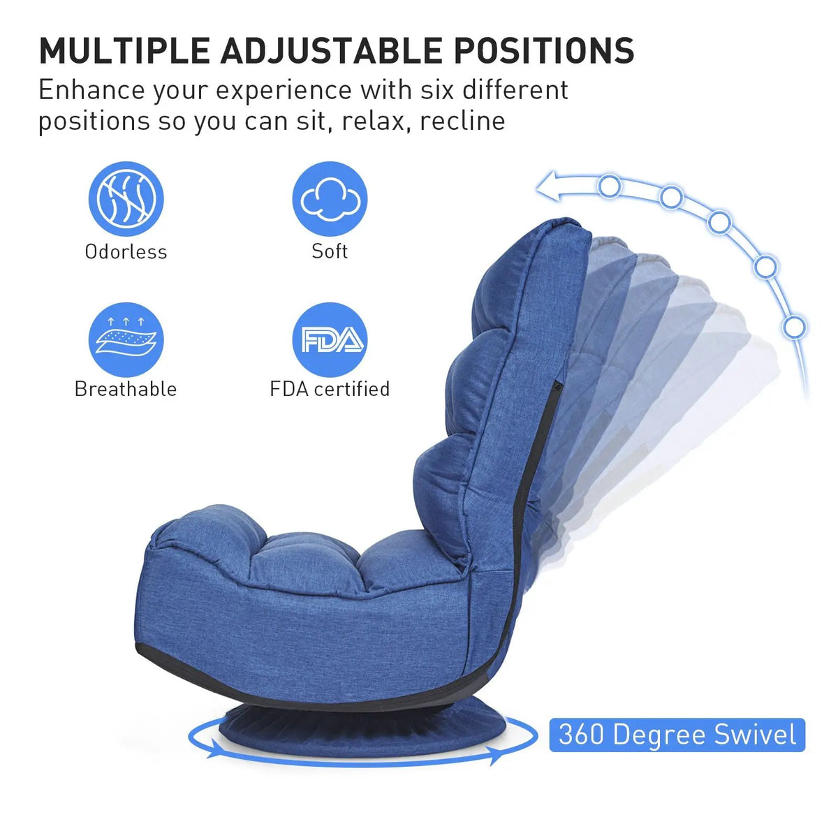 5-Position Folding Floor Gaming Chair, photo 39 of 56
