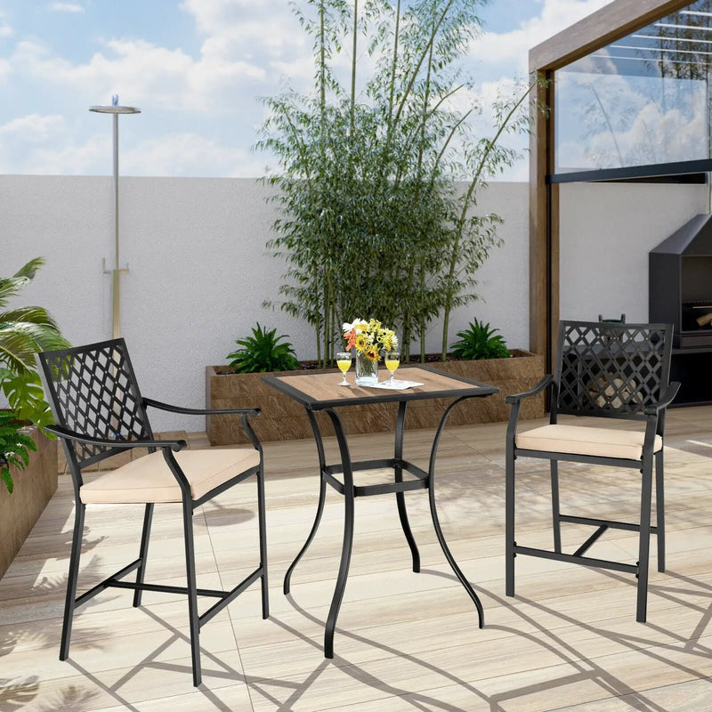 Patio Square Bar Table for Garden Backyard by DirectDeals