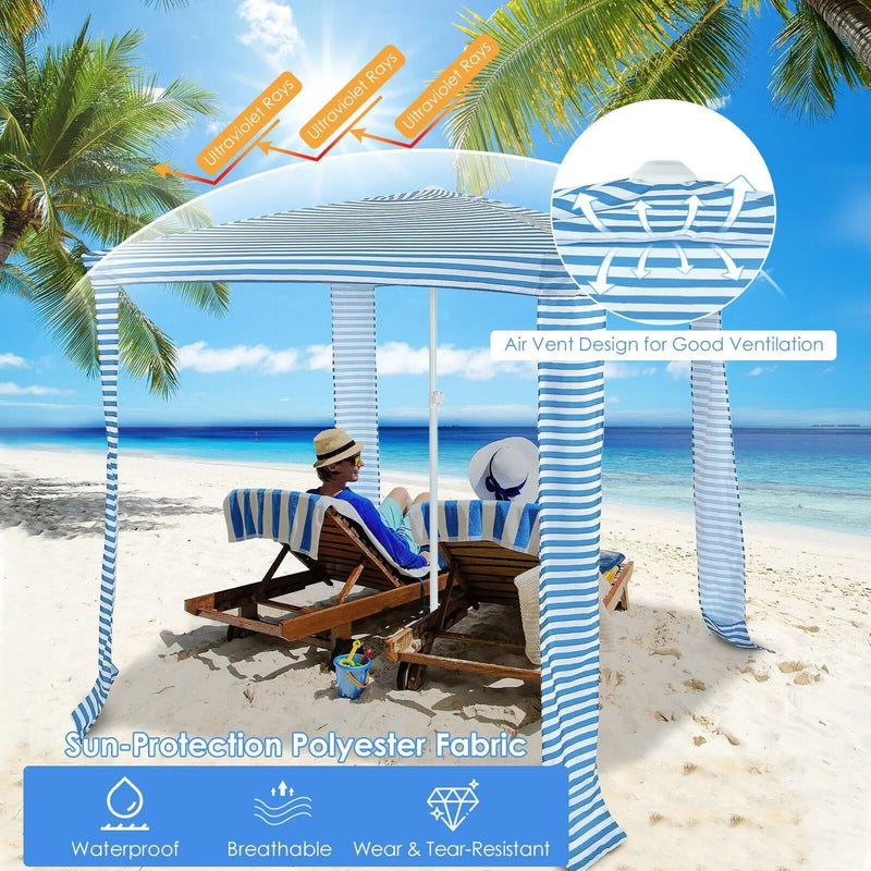6.6 x 6.6 Feet Foldable and Easy-Setup Beach Canopy With Carry Bag by DirectDeals