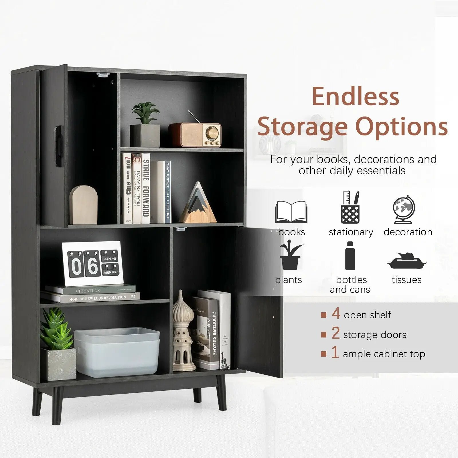 Sideboard Storage Cabinet with Door Shelf by DirectDeals