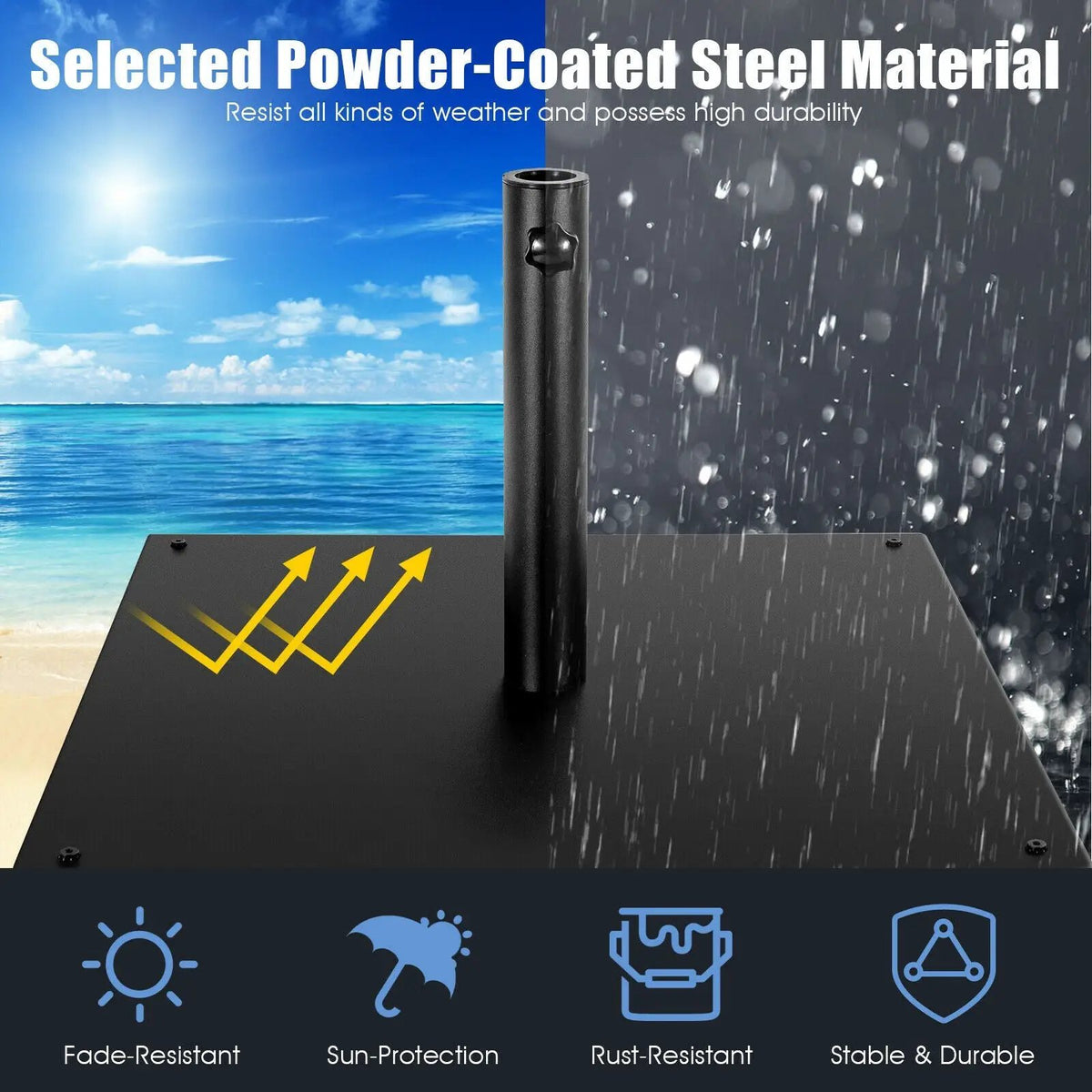 25 Inch Square Patio Umbrella Base 42 LBS Weighted, photo 6 of 7