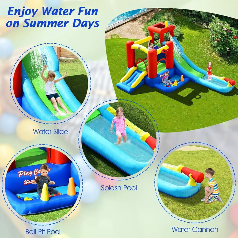 9-in-1 Inflatable Kids Water Slide Bounce House with 860W Blower by DirectDeals