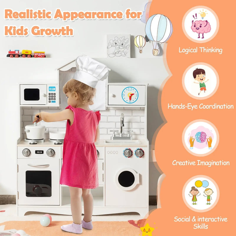 Wooden Kids Kitchen with Washing Machine by DirectDeals