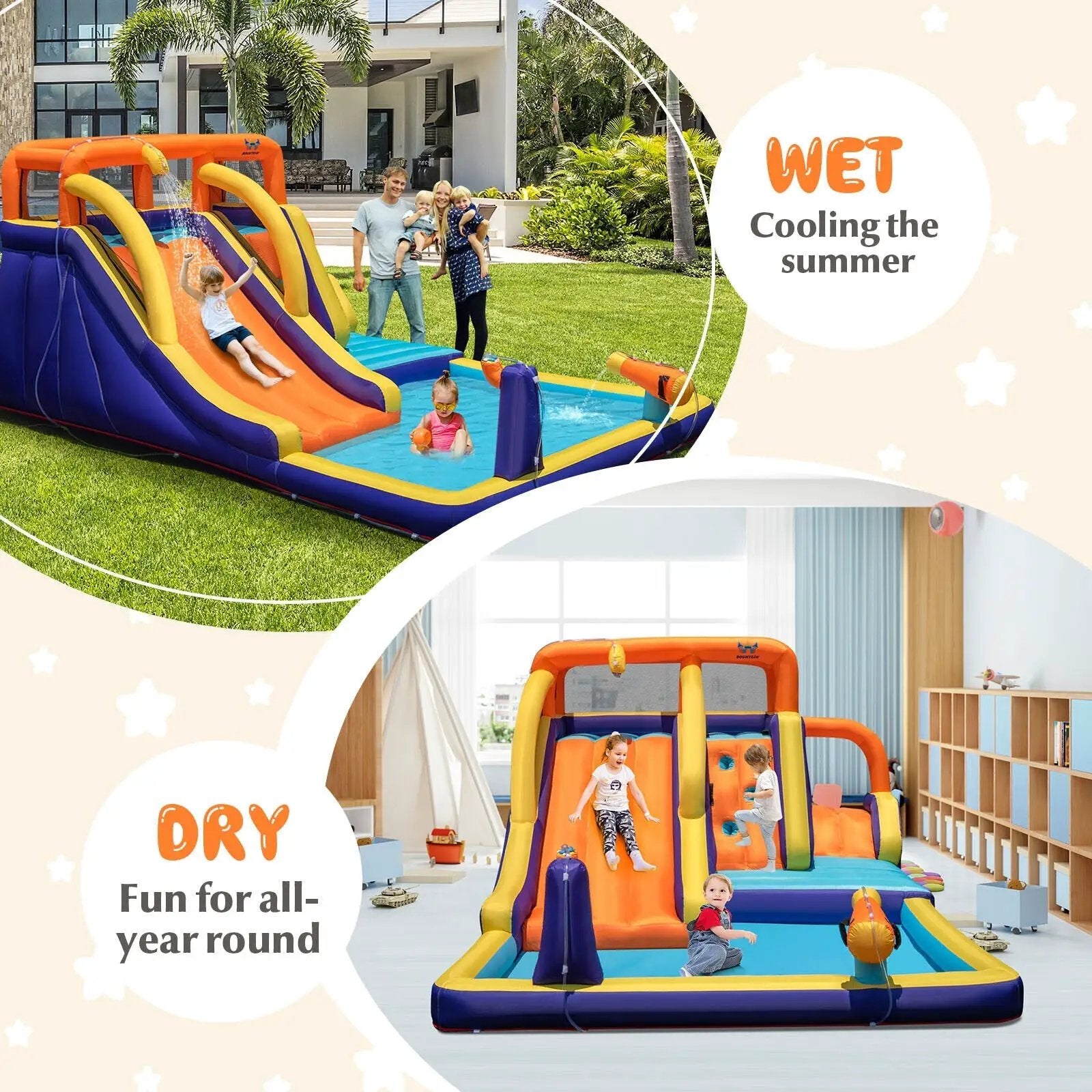 4-in-1 Kids Bounce Castle with Splash Pool without Blower by DirectDeals