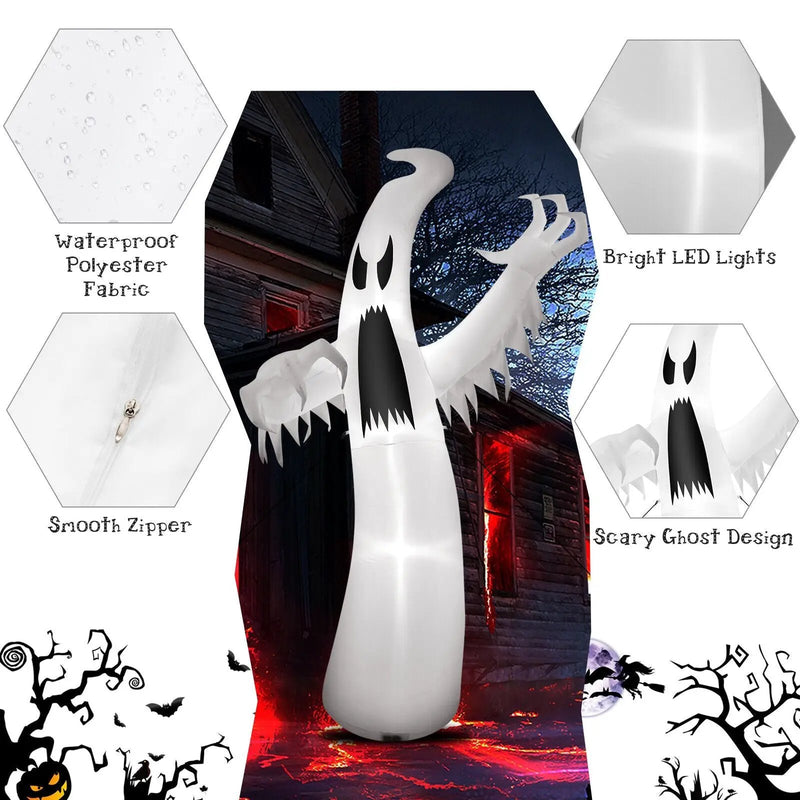 12 Feet Halloween Inflatable Ghost with LED Lights by DirectDeals