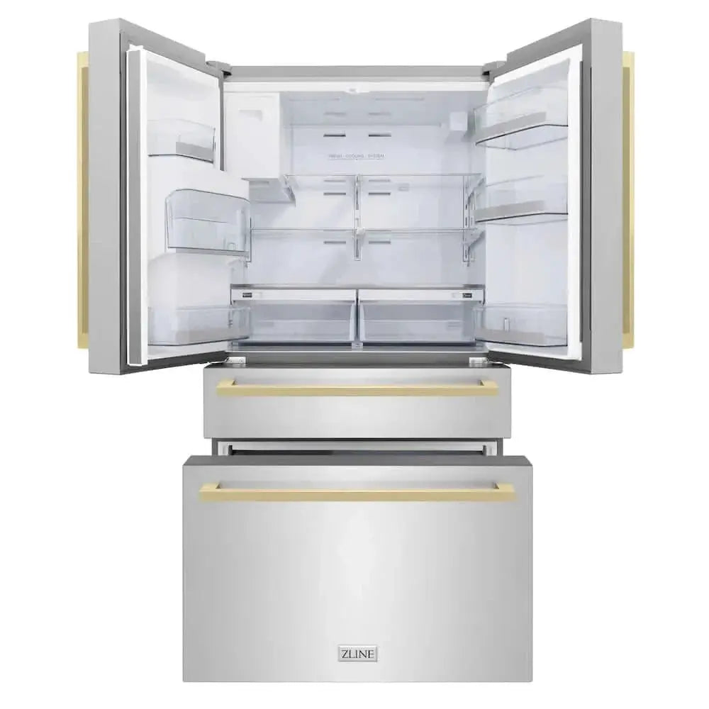 ZLINE 36" Autograph French Door Refrigerator, Ice & Water, Stainless Steel RFMZ-W-36-FCB by Farmhouse Kitchen and Bath