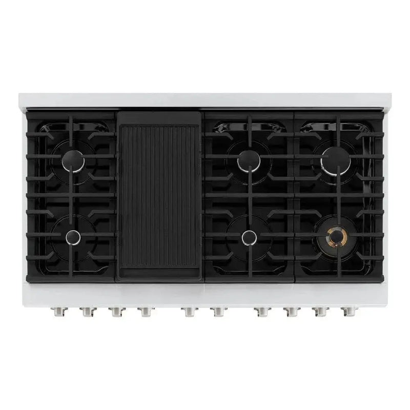 ZLINE 48" Gas Range, Convection Gas Oven, Stainless Steel,Matte Black SGR-BLM-48 by Farmhouse Kitchen and Bath