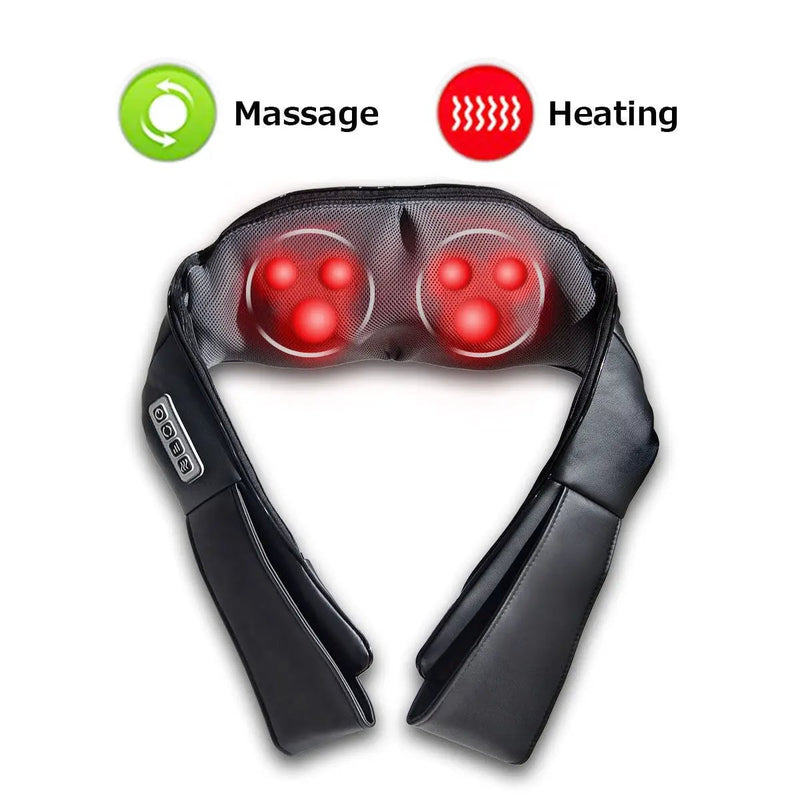 Electric Back and Neck Kneading Shoulder Massager with Heat Straps by DirectDeals