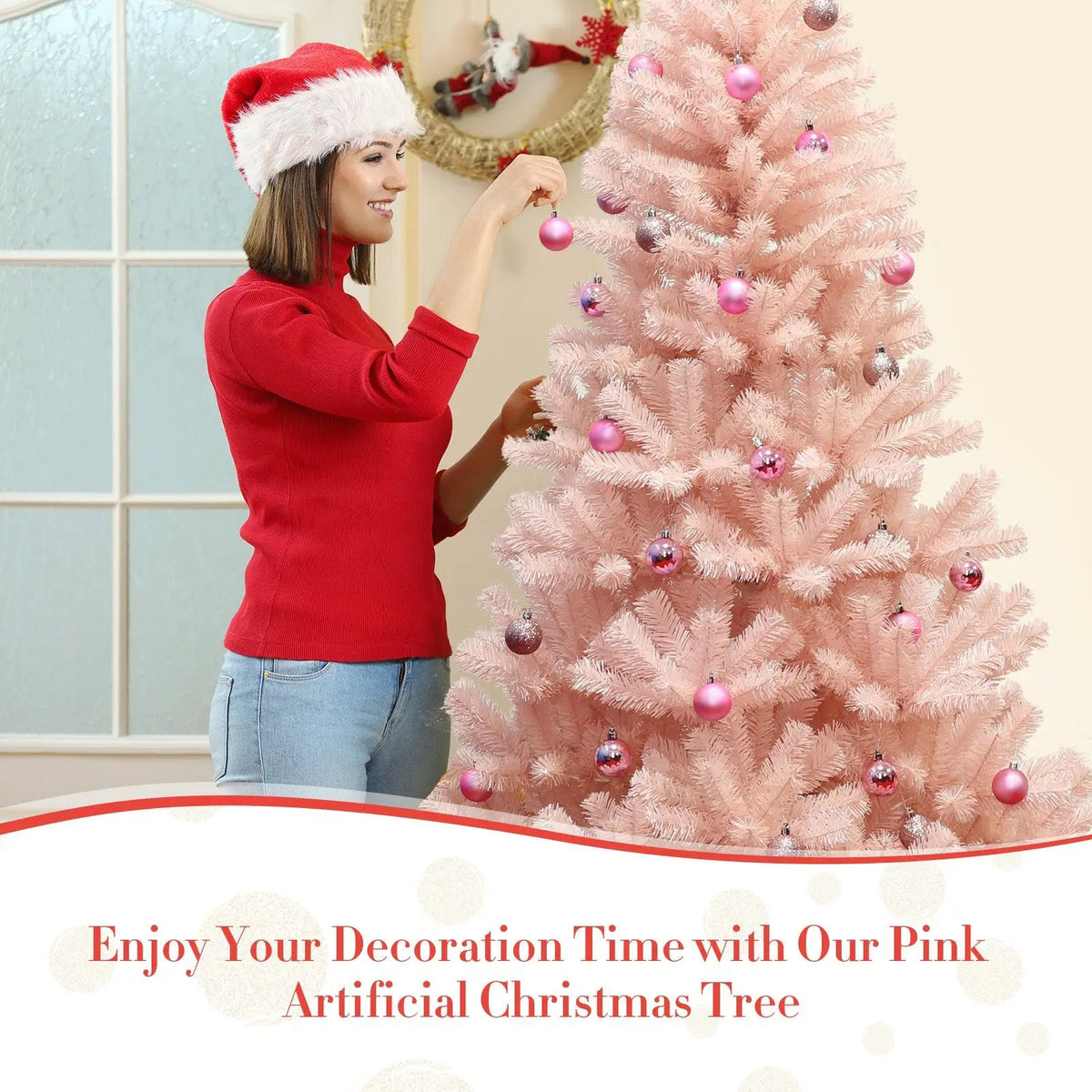 6/7 Feet Artificial Christmas Tree Hinged Full Fir Tree, photo 5 of 16
