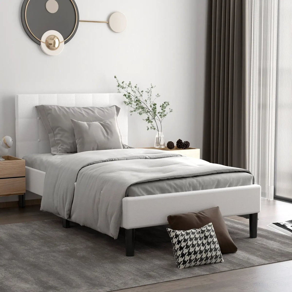 Platform Bed with Button Tufted Headboard, photo 5 of 9