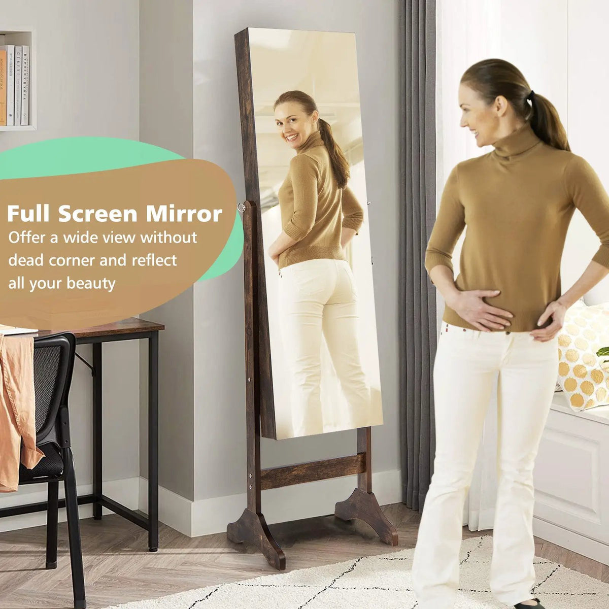 Standing Jewelry Cabinet with Full Length Mirror, photo 11 of 16