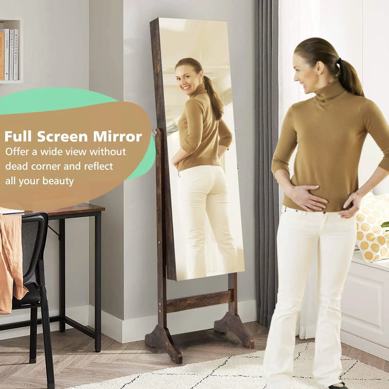Standing Jewelry Cabinet with Full Length Mirror by DirectDeals