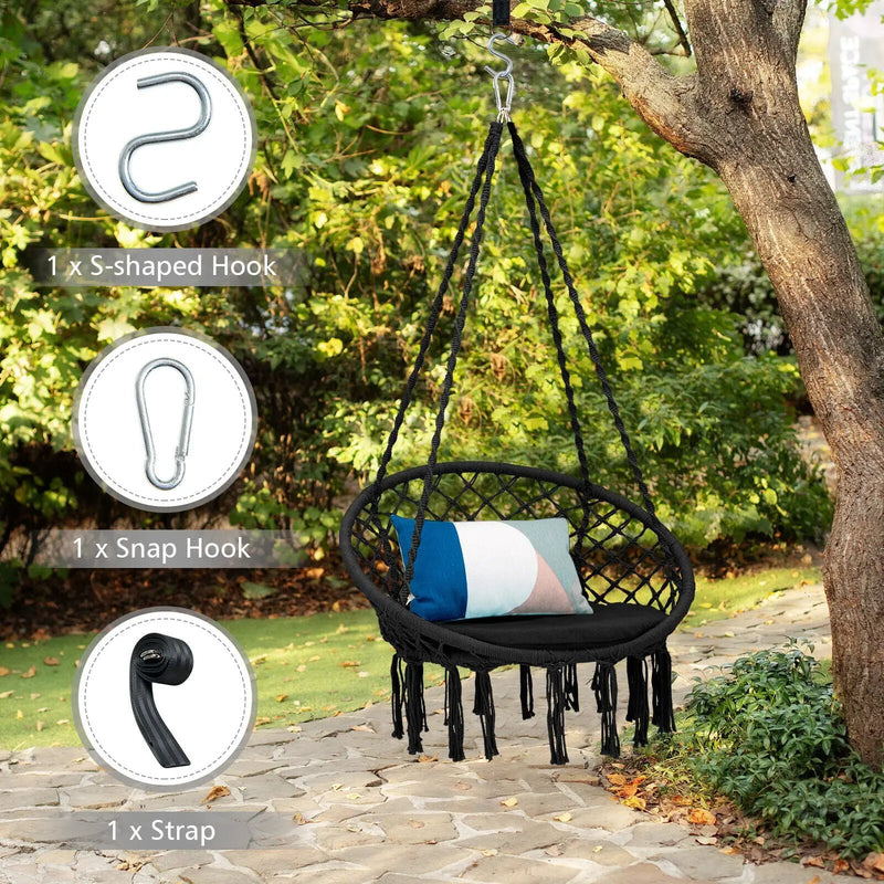 Cushioned Hammock Swing Chair with Hanging Kit by DirectDeals