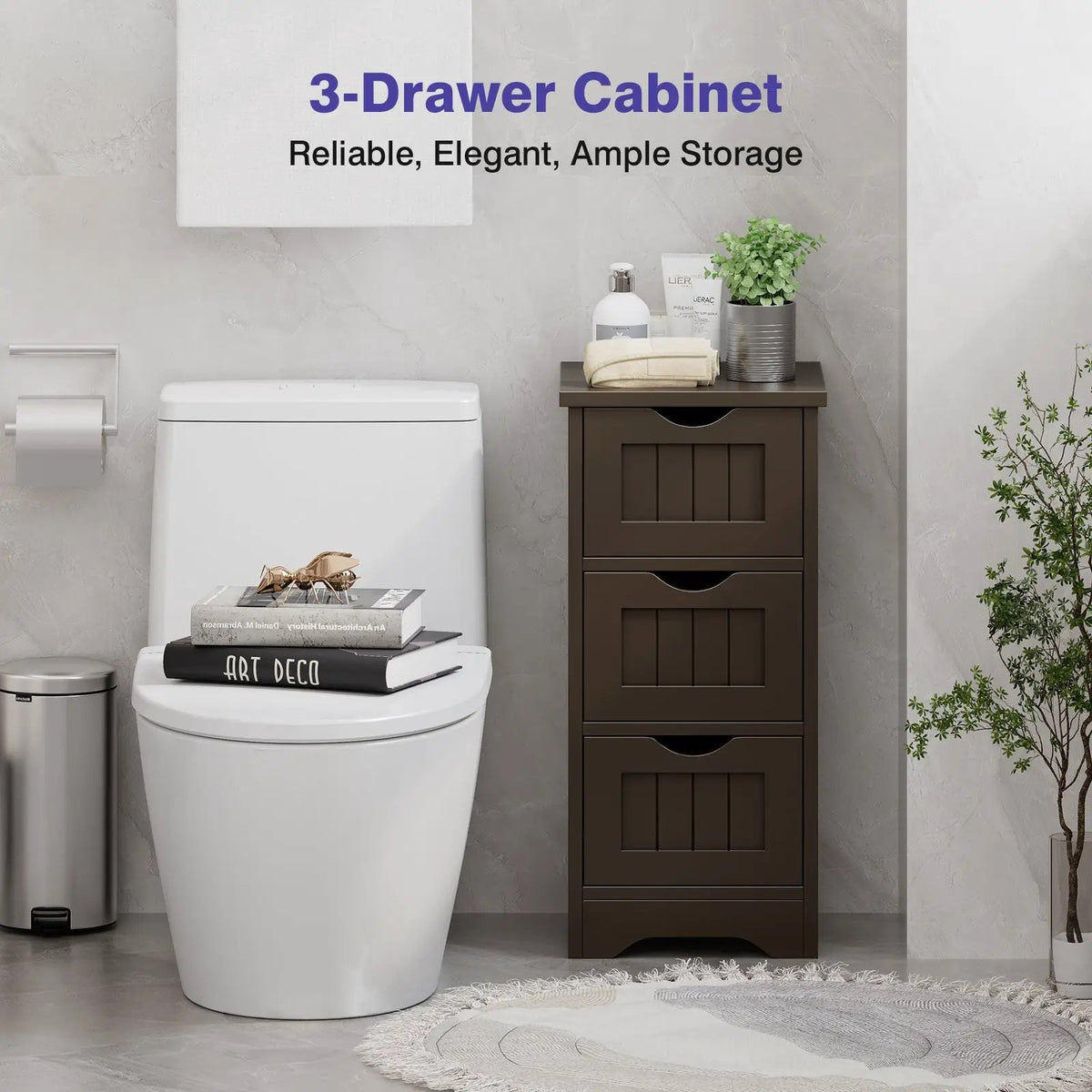 Bathroom Floor Freestanding Storage Organizer with 3 Drawers, photo 26 of 32