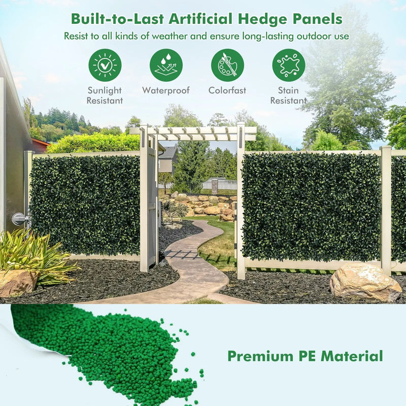12 Pieces Artificial Peanut Leaf Hedges Panels by DirectDeals