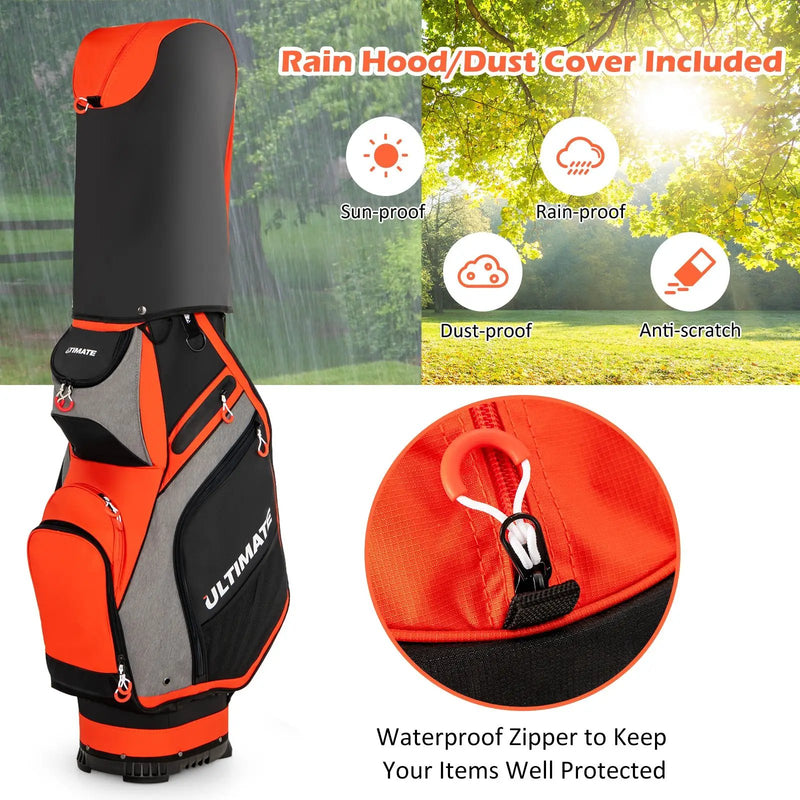 10.5 Inch Golf Stand Bag with 14 Way Dividers and 7 Zippered Pockets by DirectDeals