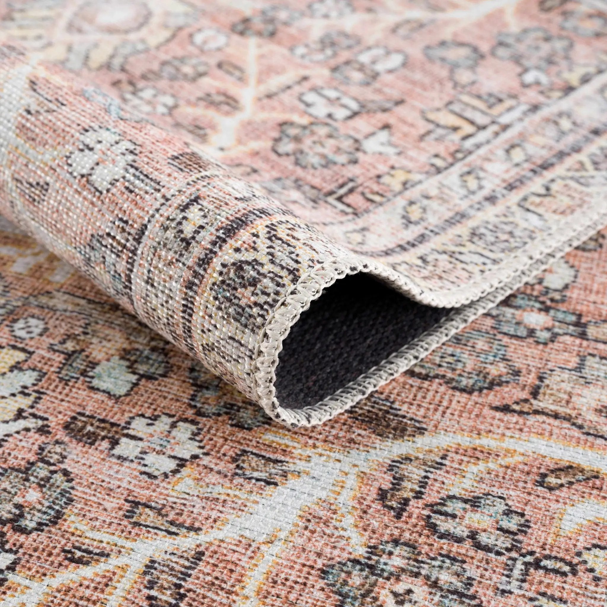 Urpi Rose & Brown Washable Area Rug by Hauteloom