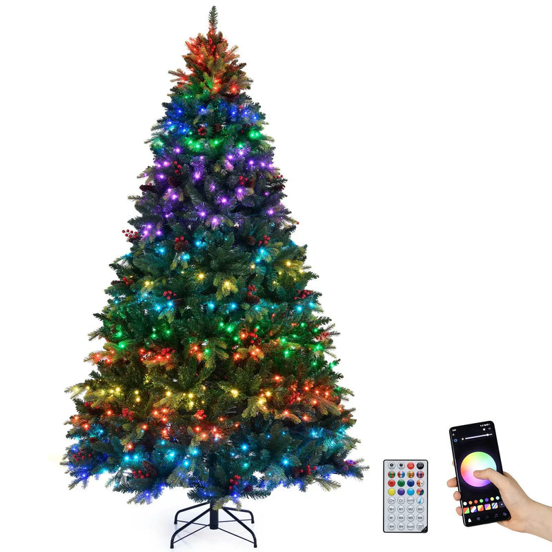 5/6/7/8 FT Artificial Christmas Tree with LED Lights and Remote APP Control by DirectDeals