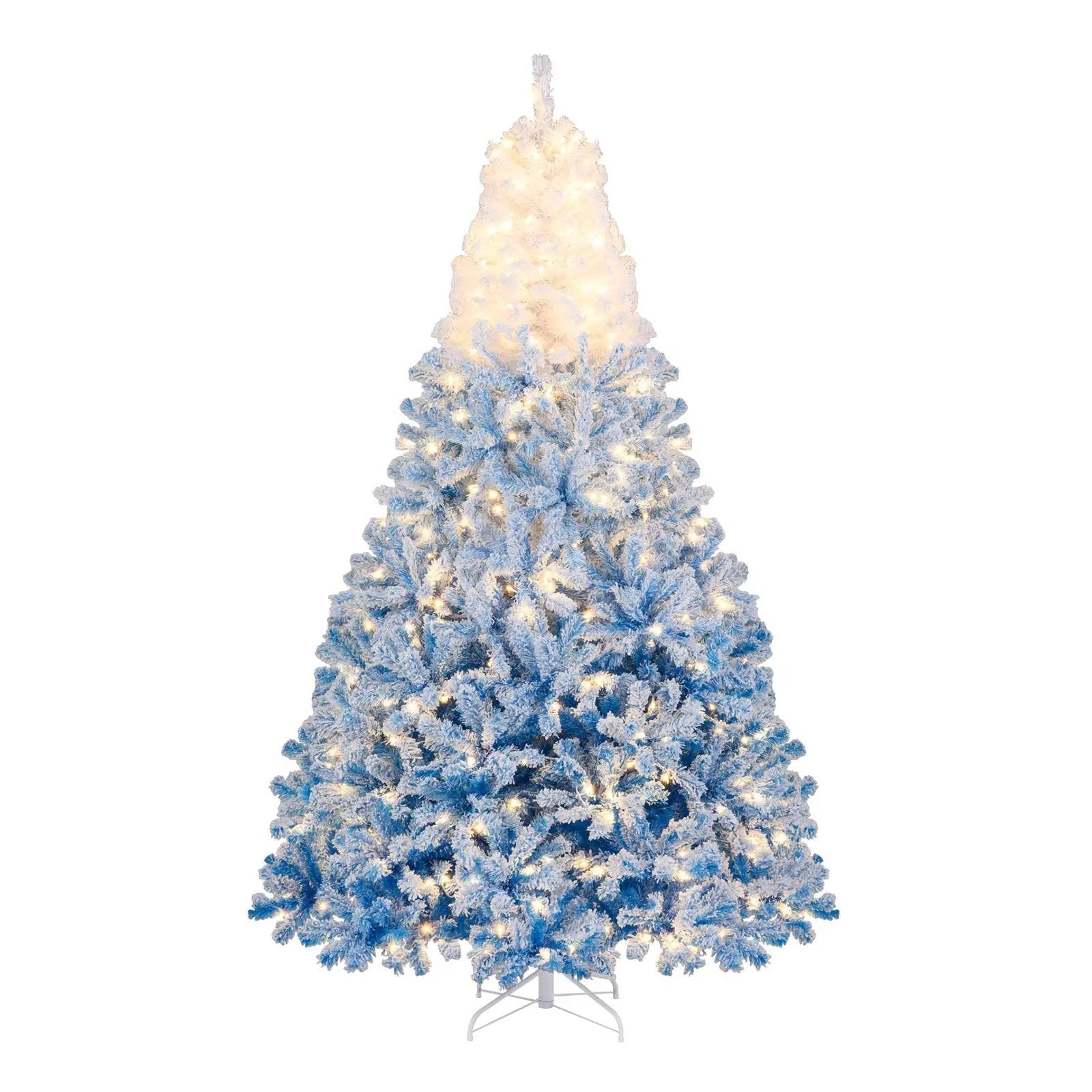 5/6/7/8 FT Artificial Christmas Tree with Warm White LED Lights and 8 Modes by DirectDeals